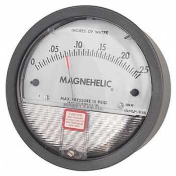 DWYER Pressure Gauge 0 to 0.25 In H2O, 3T314