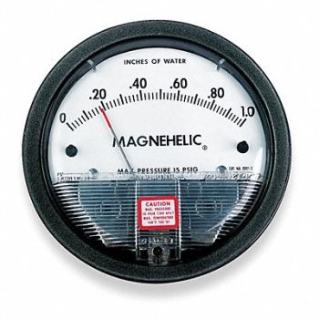 DWYER Pressure Gauge 0 to 1 In H2O, 3T316