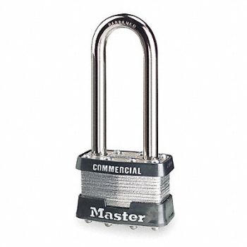 MASTER LOCK Keyed Padlock 3/4 in Rectangle Silver, 3T977