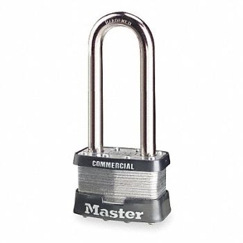 MASTER LOCK Keyed Padlock 15/16 in Rectangle Black, 4EZK4