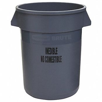 RUBBERMAID COMMERCIAL PRODUCTS Utility Container 32 gal Gray, 3TB47