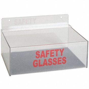 GRAINGER APPROVED Saf Glss Hldr Tray Clr Acryl Wall Mtg, 3TCA7