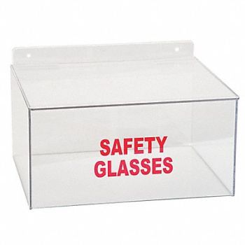 GRAINGER APPROVED Saf Glss Disp W/ Lid Tray Clr PETG, 3TCA8