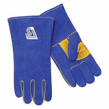 STEINER INDUSTRIES Welding Gloves Stick Application Blue PR, 56LX67