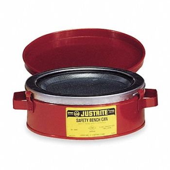 JUSTRITE Bench Can 1 Qt. Galvanized Steel Red, 3TCF5
