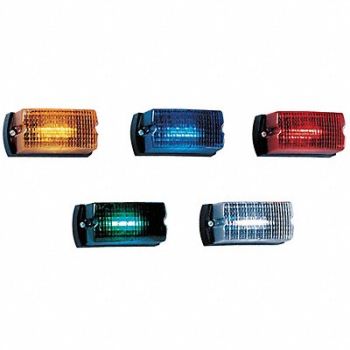 FEDERAL SIGNAL Warning Light LED Green Surface Rect 5 L, 3TCY3