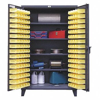STRONG HOLD Bin Cabinet 78 x36 x24 Gray 96YlwBns, 3THT1