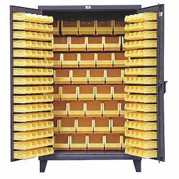 STRONG HOLD Bin Cabinet 78 x48 x24 Gray 184YlwBns, 3THT4