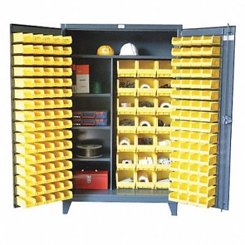 STRONG HOLD Bin Cabinet 78 x48 x24 Gray 165YlwBns, 3THT7