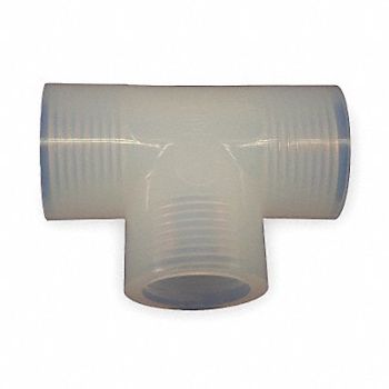PARKER Tee 1/2 In NPT PFA, 3TJX7