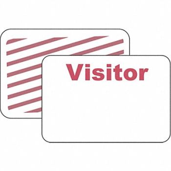 BRADY D0065 Visitor Badge 1 Week Red/White PK500, 3TLR6