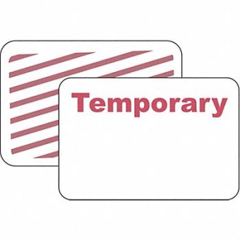 BRADY D0065 Temporary Badge 1 Week Red/White PK500, 3TLR8