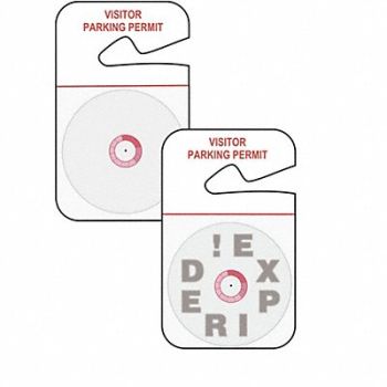BRADY D0067 Visitor Badge 1 Day Red/White PK500, 3TLT2