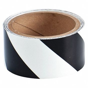 BRADY Floor Tape Black/White 2 inx15 ft Roll, 3TN47