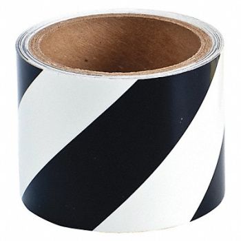 BRADY Floor Tape Black/White 3 inx15 ft Roll, 3TN48