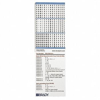 BRADY Wire Marker Book Preprintd Self-Adhesiv, 3TP19