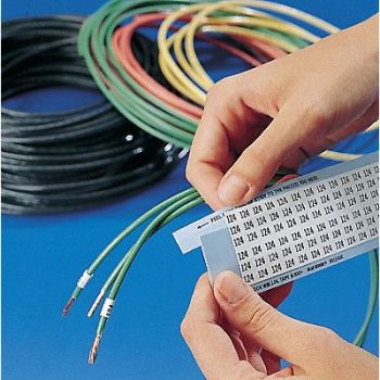 BRADY Wire Marker Printd Repos Self-Adhes PK25, 4KCH8