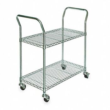 GRAINGER APPROVED Wire Cart 2 Shelf 41x18x39 zinc In., 3TPA7