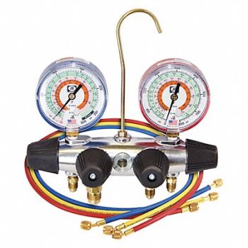 JB INDUSTRIES Manifold Gauge 4-Valve, 3TRA8
