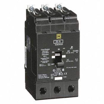 SQUARE D Circuit Breaker 20A Bolt On 277/480V 3P, 3TW38
