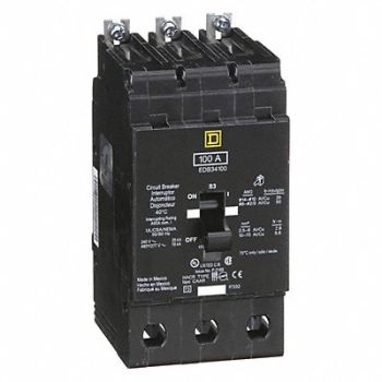 SQUARE D Circuit Breaker 100A Bolt On 277/480V 3P, 3TW49