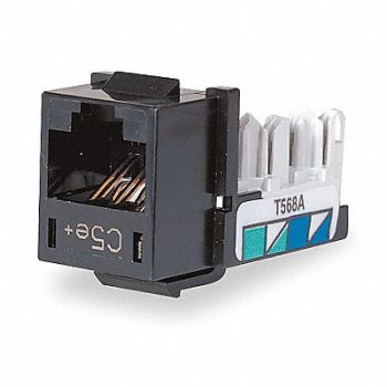 HUBBELL PREMISE WIRING Jack Black Cat6 Rj45, 3TY63