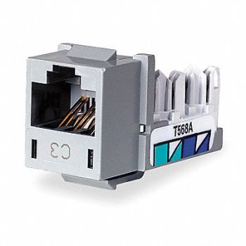 HUBBELL PREMISE WIRING Jack Gray Cat6 Rj45, 3TY66