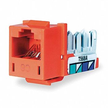 HUBBELL PREMISE WIRING Jack Orange Cat6 Rj45, 3TY69