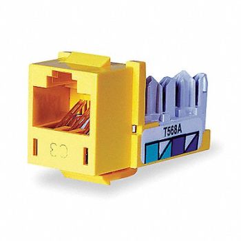 HUBBELL PREMISE WIRING Jack Yellow Cat6 Rj45, 3TY73