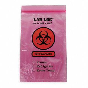 GRAINGER APPROVED Specimen Transfer Bag 9 in L PK1000, 3TZZ1