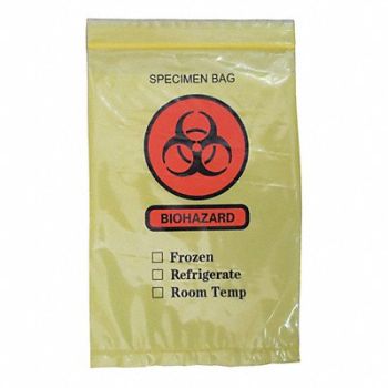 GRAINGER APPROVED Specimen Transfer Bag 9 in L PK1000, 3TZZ2