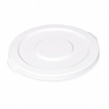 RUBBERMAID COMMERCIAL PRODUCTS D1935 Trash Can Top Flat Snap-On Closure White, 3U619