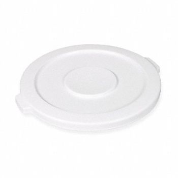 RUBBERMAID COMMERCIAL PRODUCTS D1937 Trash Can Top Flat Snap-On Closure White, 3U627