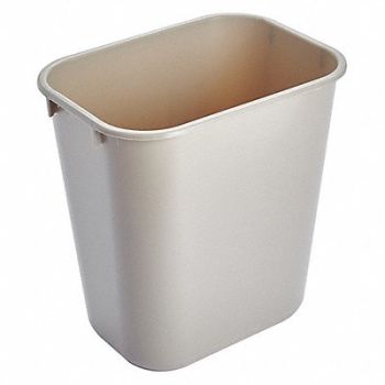 RUBBERMAID COMMERCIAL PRODUCTS F9114 Wastebasket Rectangular 3-1/4 gal Beige, 3U632