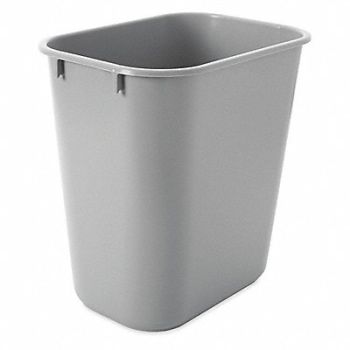 RUBBERMAID COMMERCIAL PRODUCTS F9114 Wastebasket Rectangular 3-1/4 gal Gray, 3U633