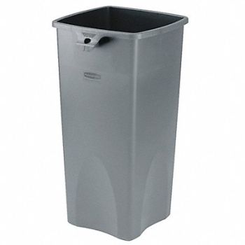 RUBBERMAID COMMERCIAL PRODUCTS Trash Can Square 23 gal Gray, 3U643