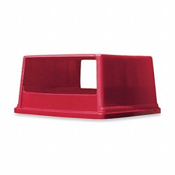 RUBBERMAID COMMERCIAL PRODUCTS D0247 Trash Can Top Canopy Stays Open Red, 3U659