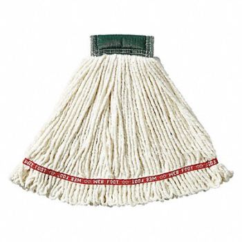 RUBBERMAID COMMERCIAL PRODUCTS Wet Mop White Cotton/Synthetic, 3U674