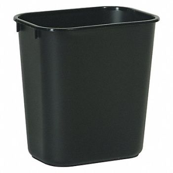 RUBBERMAID COMMERCIAL PRODUCTS F9114 Wastebasket Rectangular 3-1/4 gal Black, 3U935