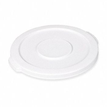 RUBBERMAID COMMERCIAL PRODUCTS J6003 Trash Can Top Flat Snap-On Closure White, 48XM39
