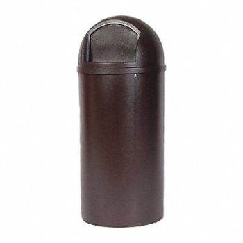 RUBBERMAID COMMERCIAL PRODUCTS Trash Can Round 25 gal Brown, 3U949