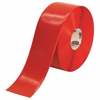 MIGHTY LINE E3477 Floor Tape Red 4 inx100 ft Roll, 3UAP8