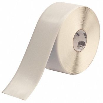MIGHTY LINE E3477 Floor Tape White 4 inx100 ft Roll, 3UAP9