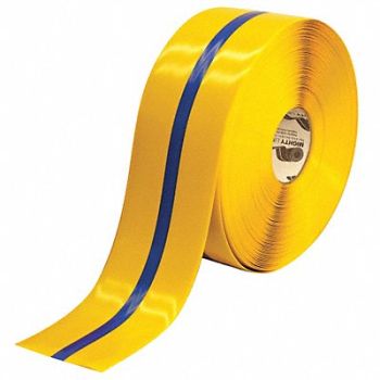 MIGHTY LINE K3727 Floor Tape Blue/Yellow 4 inx100 ft Roll, 3UAR2