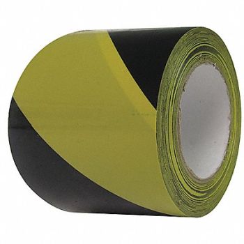 CONDOR Floor Tape Black/Yellow 3 inx108 ft Roll, 3UAY3