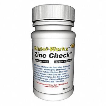 INDUSTRIAL TEST SYSTEMS Test Strips Zinc 0-100PPM PK50, 3UCY5