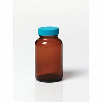 GRAINGER APPROVED Precleaned/QC Bottle 120mL Gls Wide PK24, 3UDD6