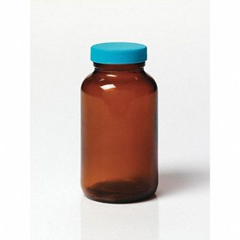 GRAINGER APPROVED Precleaned/QC Bottle 250mL Gls Wide PK24, 3UDE3