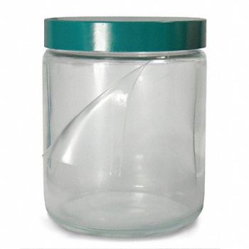 QORPAK Safety Coated Jar 240mL Glass Wide PK24, 3UEK4
