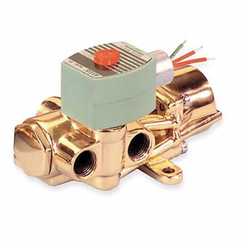 REDHAT Solenoid Valve with ManualOperator Brass, 24W673